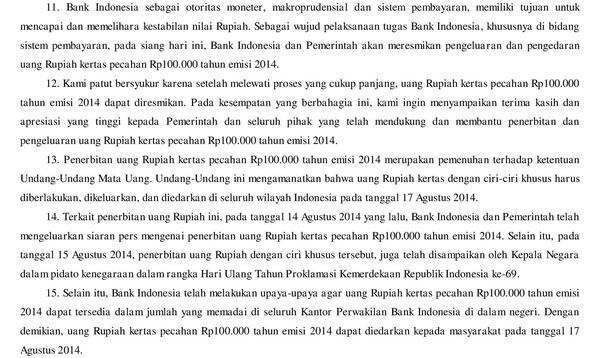 Isi pokok naskah pidato tersebut adalah