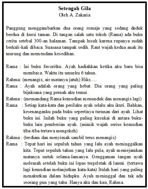 Membuat cerpen menjadi naskah drama