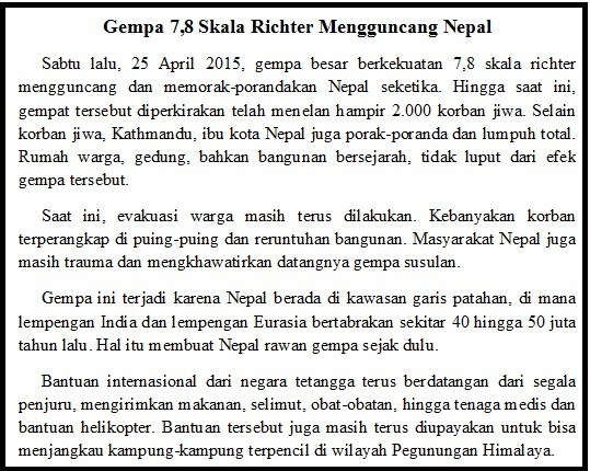 Karakteristik, Simpulan, dan Identifikasi Isi Pada Teks Berita