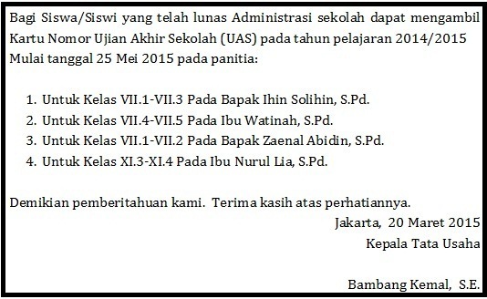 Menyunting dan Identifikasi Teks Pengumuman