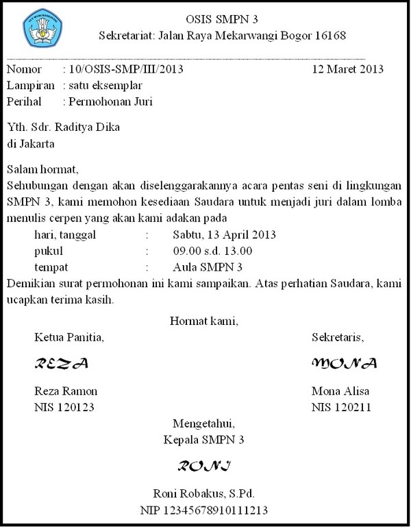 Surat Resmi Adalah - Contoh Surat Resmi Dinas Pdf Pendidikan Dasar Pendidikan Belajar - Informasi yang diberikan di dalam surat berupa pengantar, pemberitahuan, tugas, permintaan, perjanjian, pesanan, perintah.